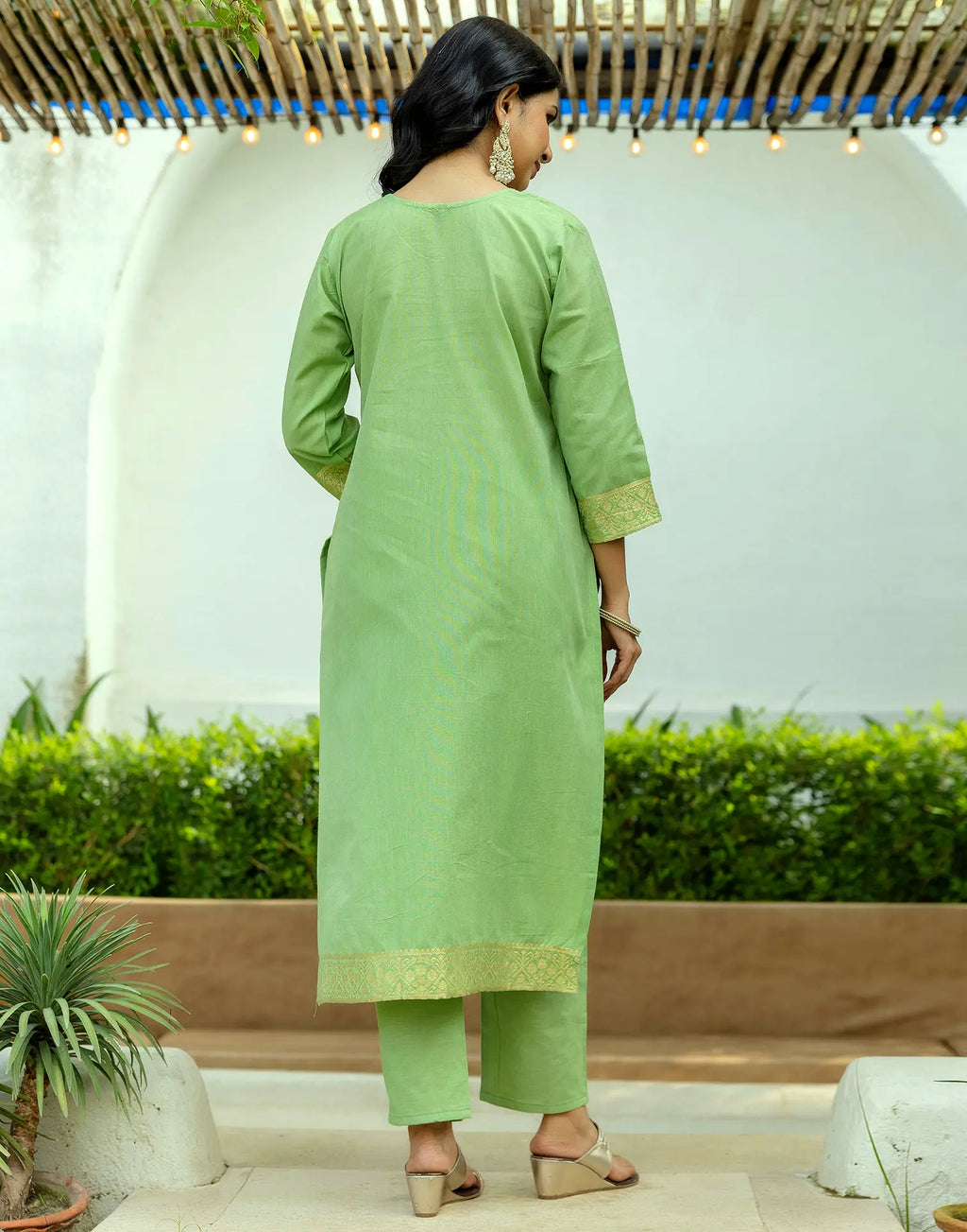 Cotton Woven Woven Straight 3 Piece Kurta Set