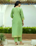 Cotton Woven Woven Straight 3 Piece Kurta Set
