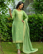 Cotton Woven Woven Straight 3 Piece Kurta Set