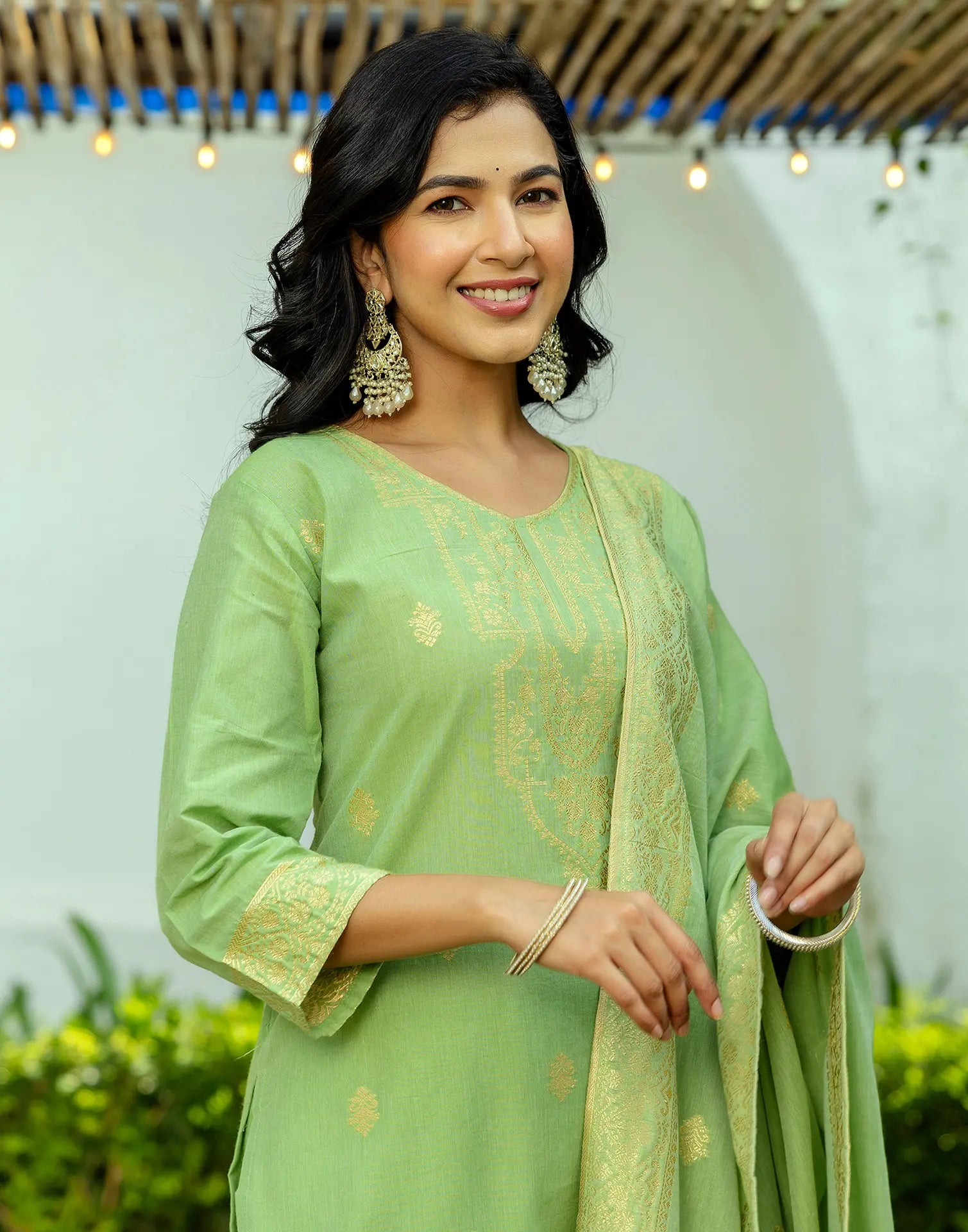 Cotton Woven Woven Straight 3 Piece Kurta Set