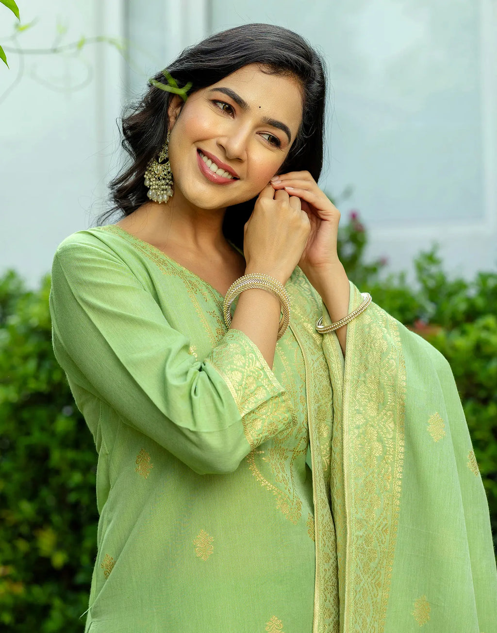 Cotton Woven Woven Straight 3 Piece Kurta Set