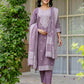 V Neck Cotton Kurta Set with Dupatta Under 1299 for Festive Wear