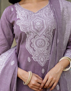 Cotton Woven Woven Straight 3 Piece Kurta Set