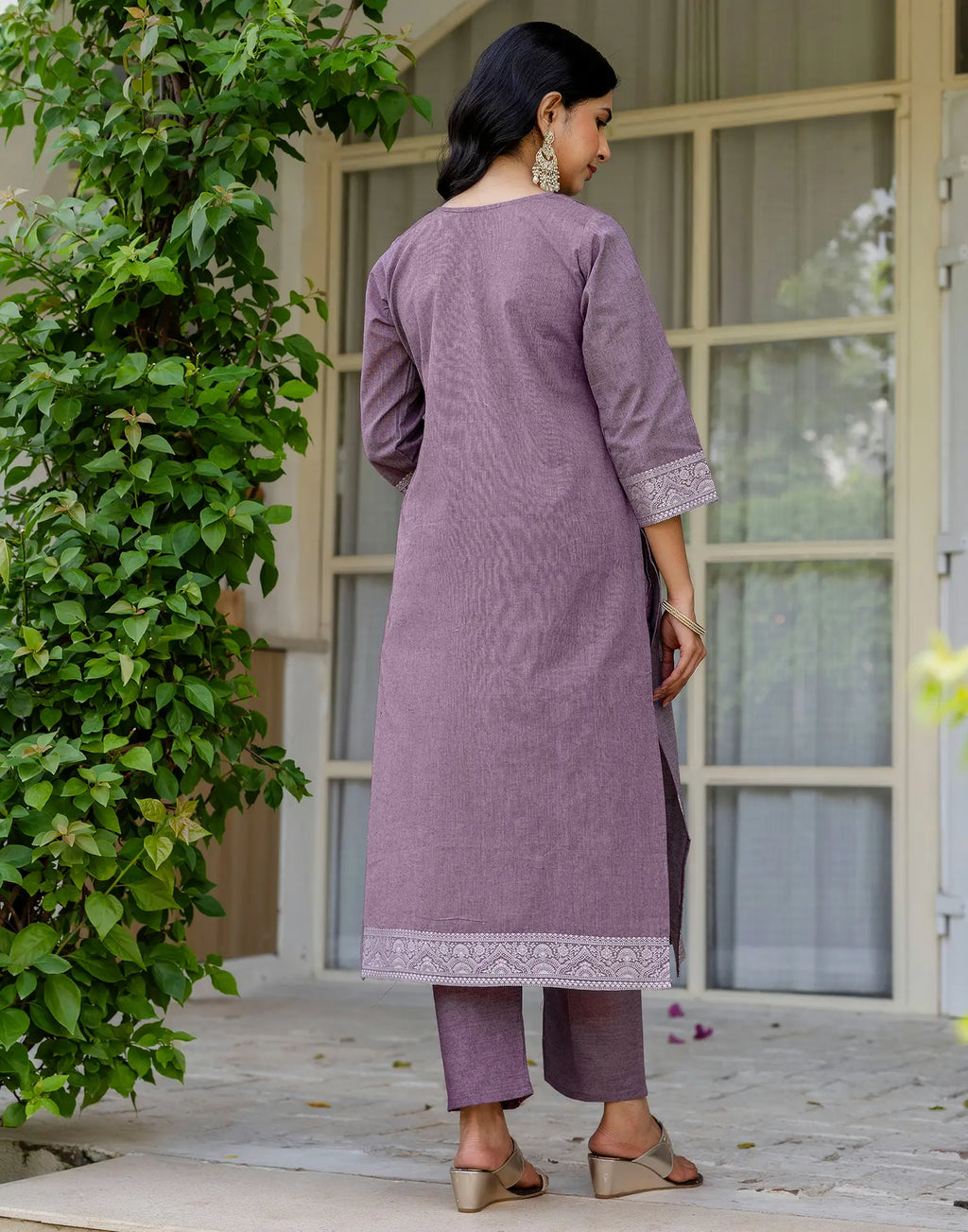 Cotton Woven Woven Straight 3 Piece Kurta Set