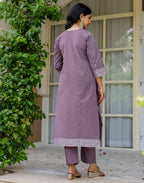 Cotton Woven Woven Straight 3 Piece Kurta Set
