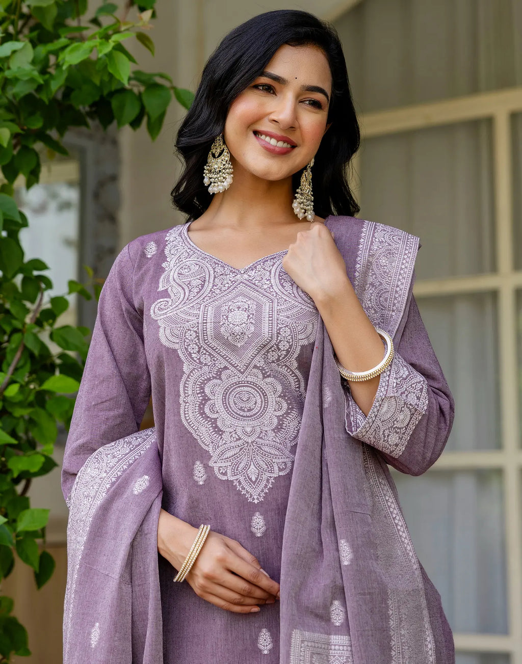 Cotton Woven Woven Straight 3 Piece Kurta Set