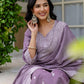 V Neck Cotton Kurta Set with Dupatta Under 1299 for Festive Wear