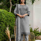 Grey Cotton Kurta Set with Dupatta Soft & Light Daytime Wear for Women