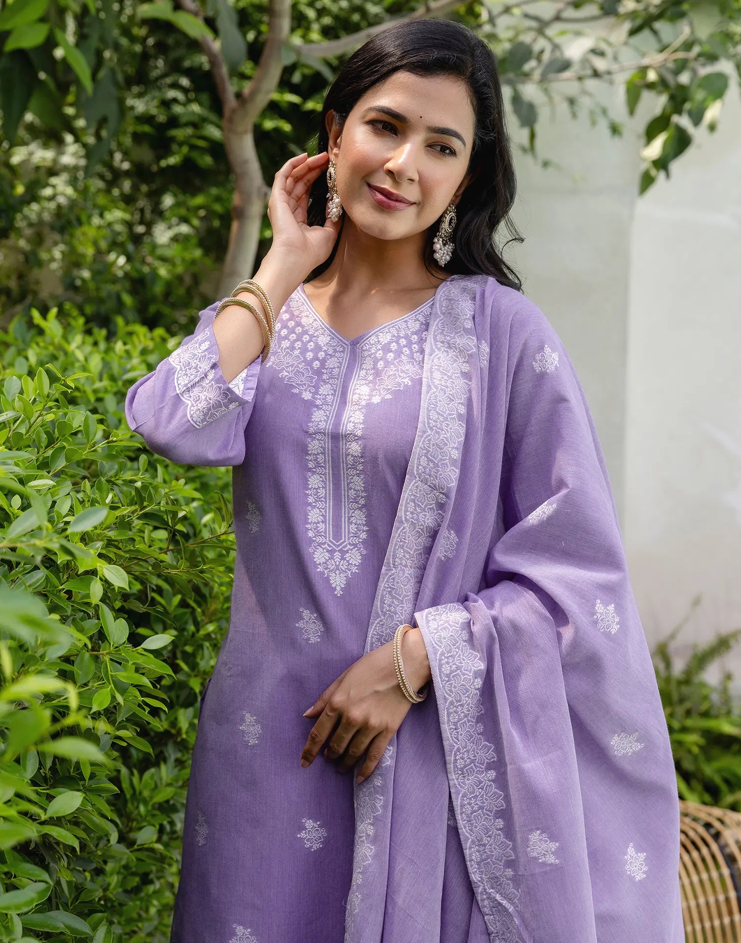 Cotton Woven Woven Straight 3 Piece Kurta Set