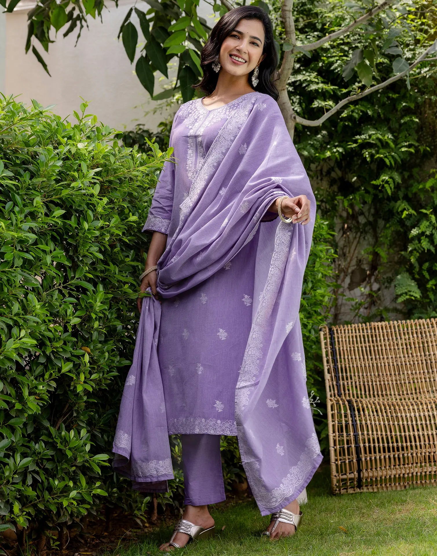Cotton Woven Woven Straight 3 Piece Kurta Set