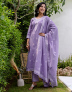 Cotton Woven Woven Straight 3 Piece Kurta Set