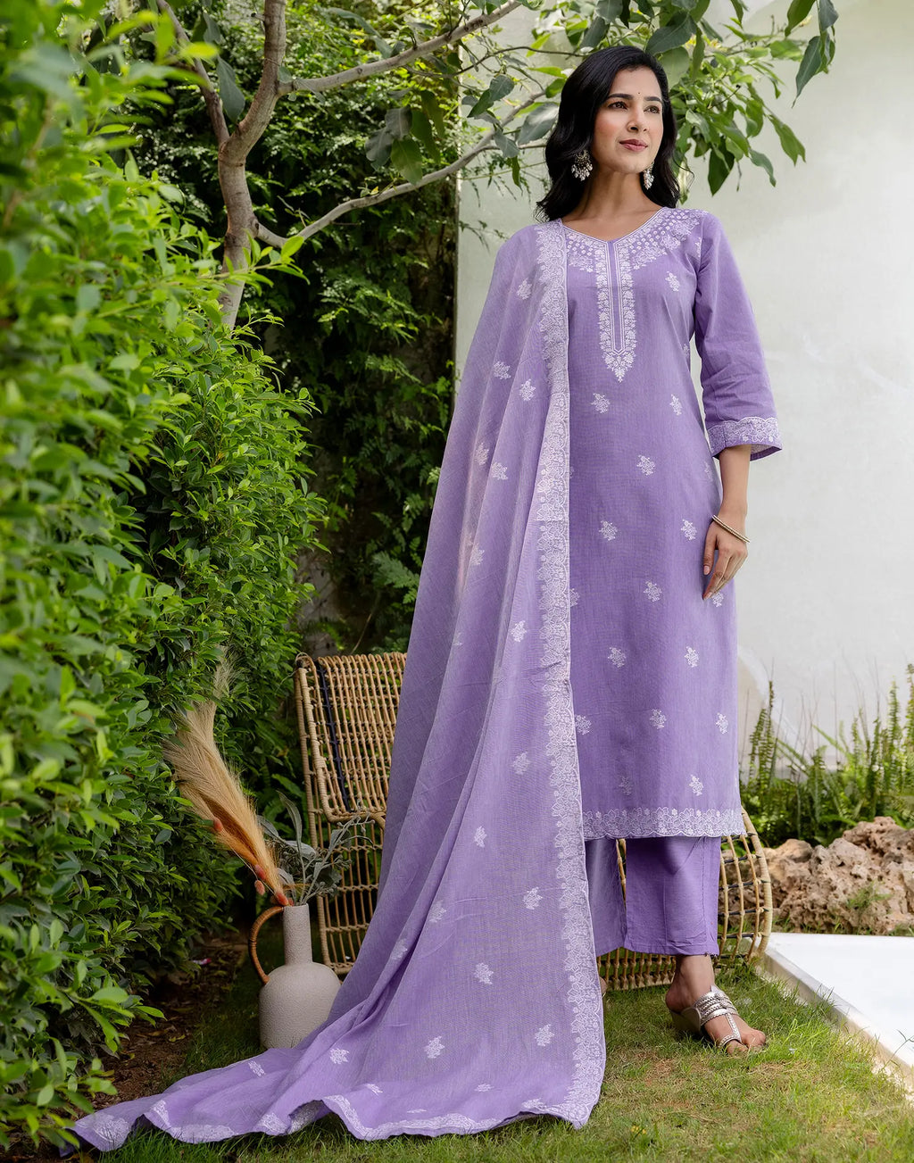 Cotton Woven Woven Straight 3 Piece Kurta Set