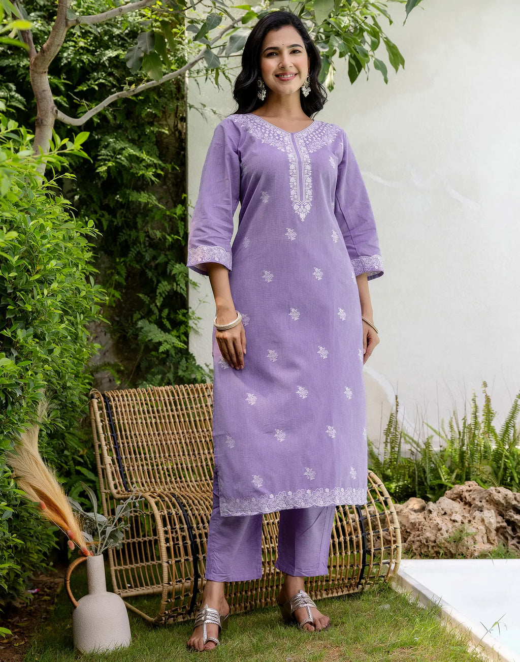 Cotton Woven Woven Straight 3 Piece Kurta Set