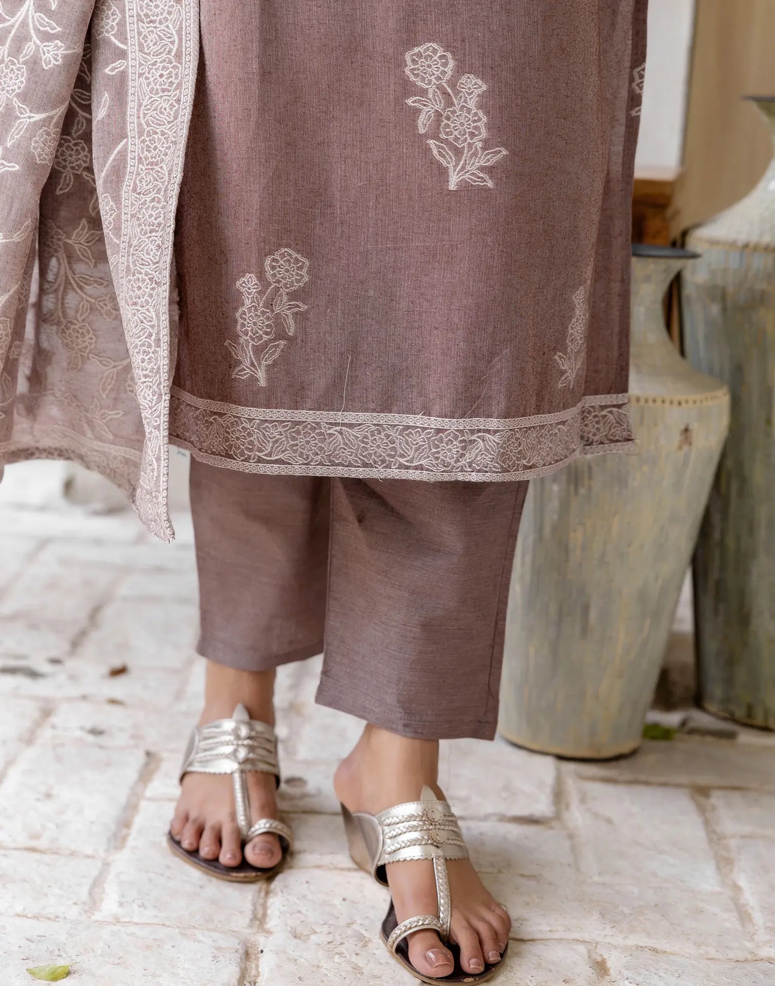 Cotton Woven Woven Straight 3 Piece Kurta Set