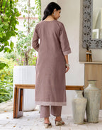 Cotton Woven Woven Straight 3 Piece Kurta Set