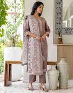 Cotton Woven Woven Straight 3 Piece Kurta Set