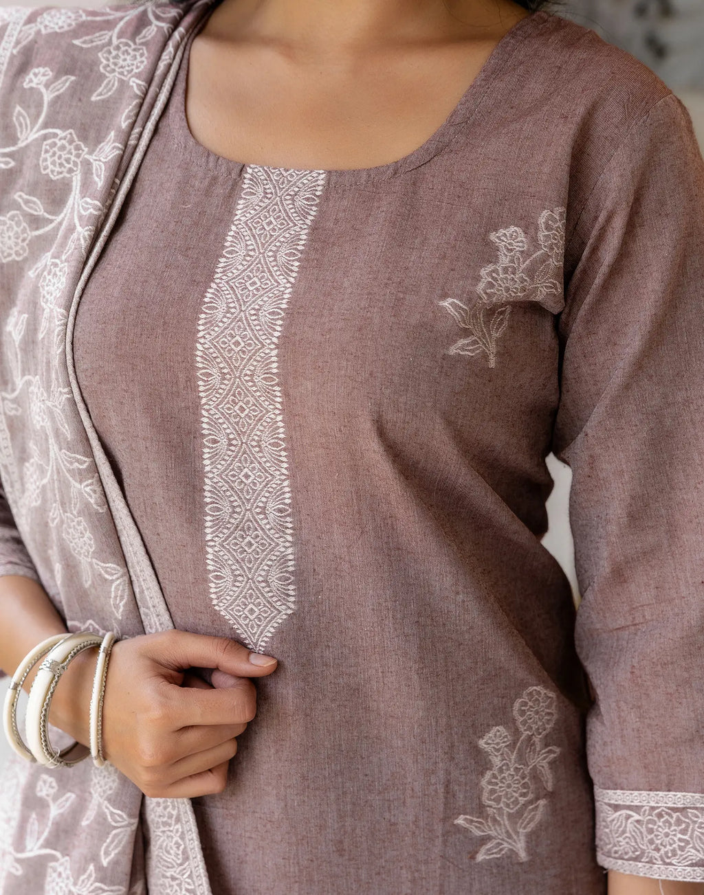 Cotton Woven Woven Straight 3 Piece Kurta Set