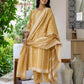 Yellow Cotton Straight Kurta Set with Pant and Dupatta under 1250 