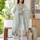 Grey Cotton Woven Straight Kurta Set with Pant & Dupatta under 1250 