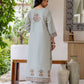 Grey Cotton Woven Straight Kurta Set with Pant & Dupatta under 1250 