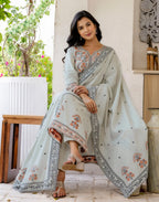 Cotton Woven Woven Straight 3 Piece Kurta Set