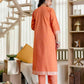 Orange Cotton Woven Straight Kurta Set with Pant & Dupatta under 1250 
