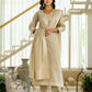 Beige Cotton Woven Straight Kurta Set with Pant & Dupatta under 1250