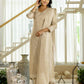 Beige Cotton Woven Straight Kurta Set with Pant & Dupatta under 1250