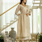 Beige Cotton Woven Straight Kurta Set with Pant & Dupatta under 1250