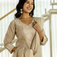 Beige Cotton Woven Straight Kurta Set with Pant & Dupatta under 1250