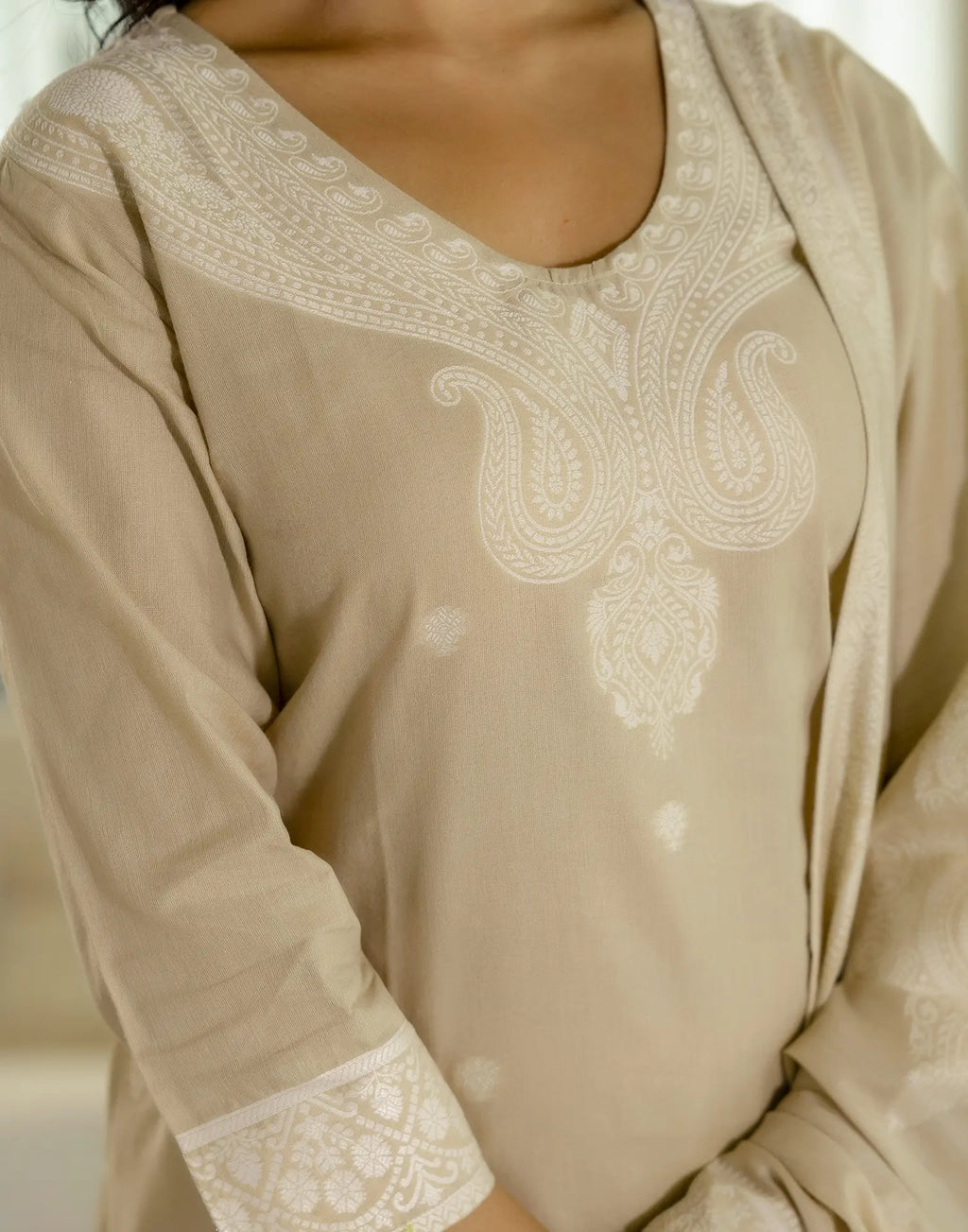 Cotton Woven Woven Straight 3 Piece Kurta Set