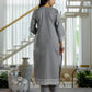 Grey Cotton Woven Straight Kurta Set with Pant & Dupatta under 1250