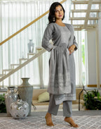 Cotton Woven Woven Straight 3 Piece Kurta Set