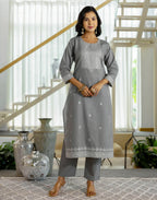 Cotton Woven Woven Straight 3 Piece Kurta Set