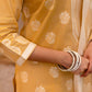 Yellow Cotton Woven Straight Kurta Set with Pant & Dupatta under 1250