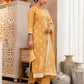 Yellow Cotton Woven Straight Kurta Set with Pant & Dupatta under 1250