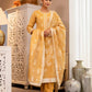 Yellow Cotton Woven Straight Kurta Set with Pant & Dupatta under 1250