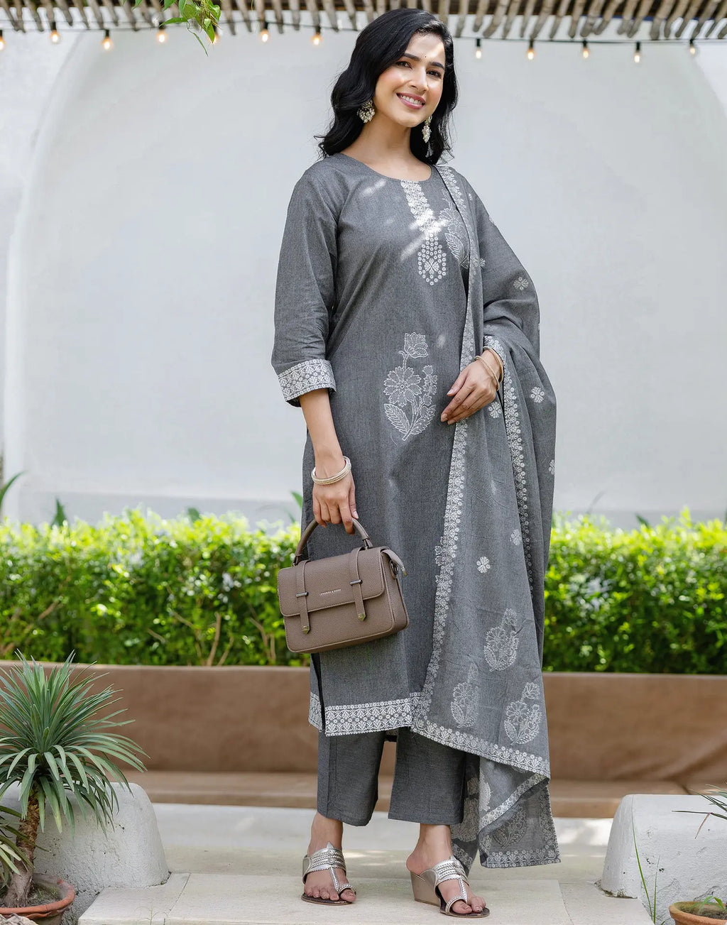 Cotton Woven Woven Straight 3 Piece Kurta Set