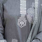 Grey Cotton Woven Straight Kurta Set with Pant & Dupatta under 1250 