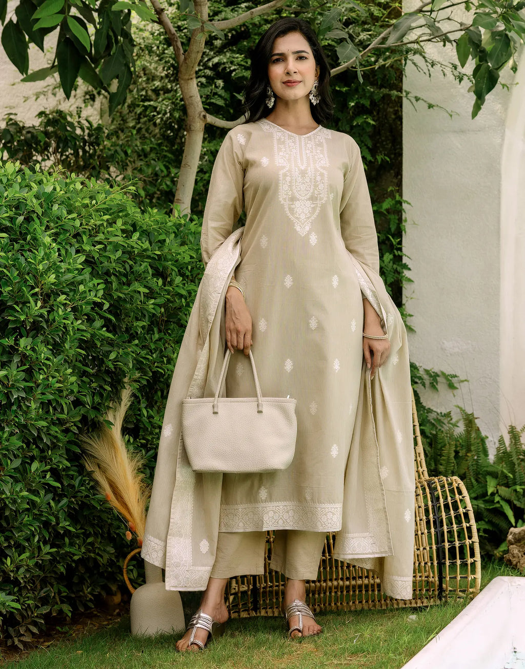 Cotton Woven Woven Straight 3 Piece Kurta Set