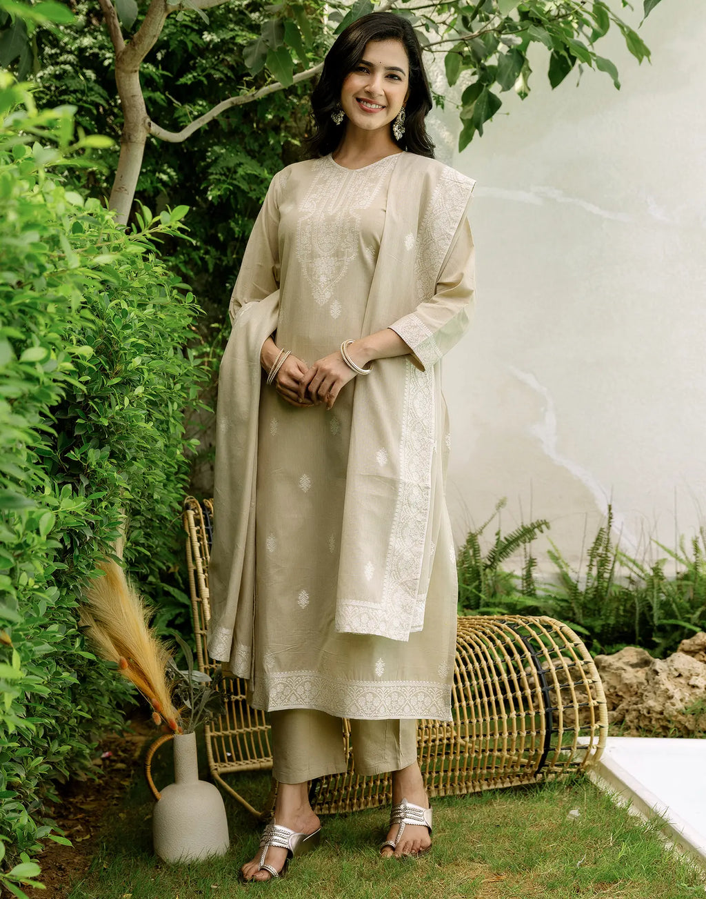 Cotton Woven Woven Straight 3 Piece Kurta Set