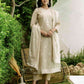 Beige Cotton Woven Straight Kurta Set with Pant & Dupatta under 1250