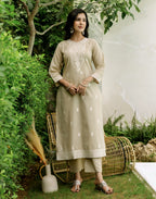 Cotton Woven Woven Straight 3 Piece Kurta Set