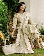 Cotton Woven Woven Straight 3 Piece Kurta Set