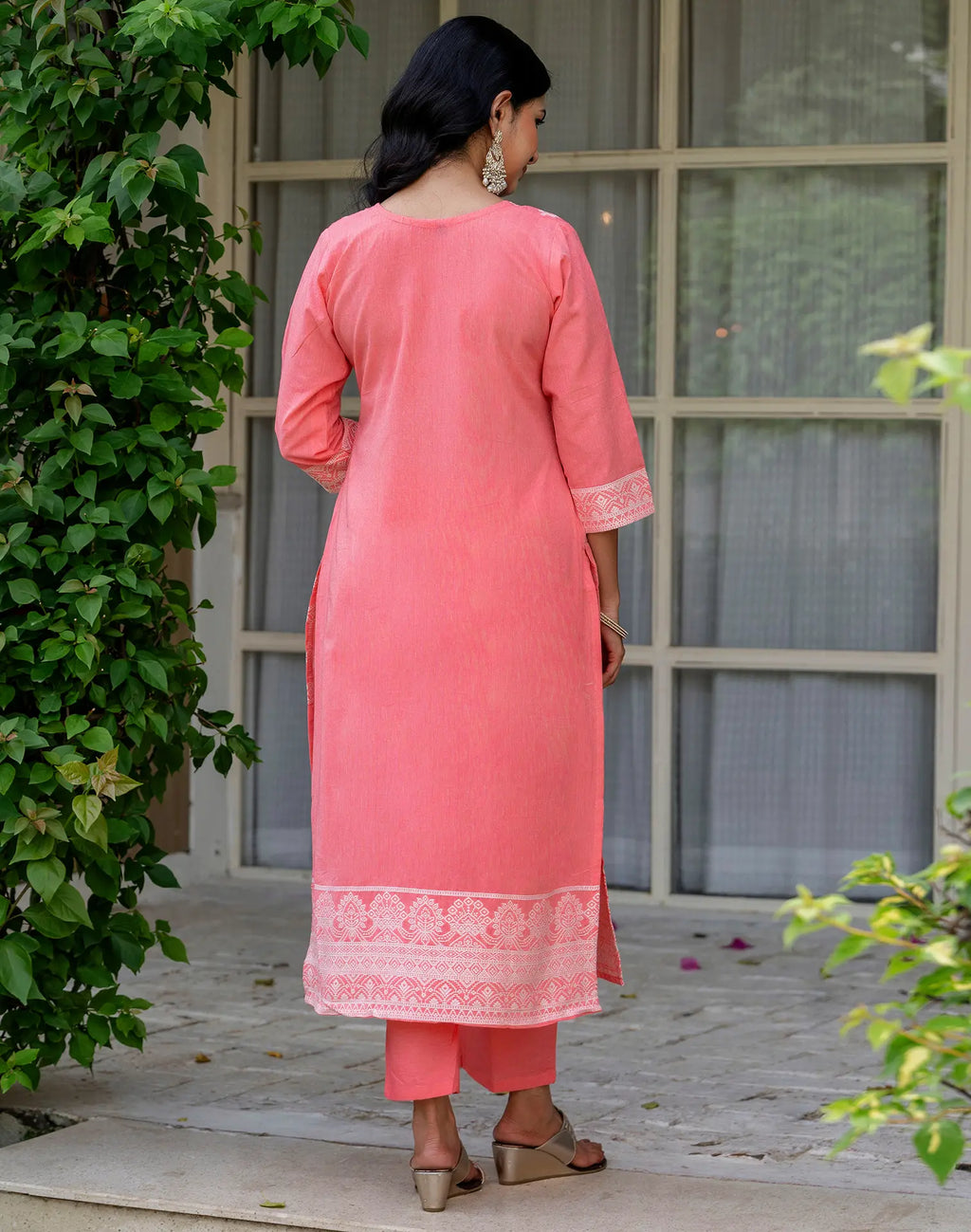 Cotton Woven Woven Straight 3 Piece Kurta Set