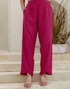 Poly Chinnon Embroidered Straight 3 Piece Kurta Set