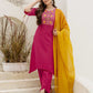 Chinnon Straight Embroidery V-Neck Kurta with Pant & Dupatta