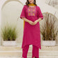 Chinnon Straight Embroidery V-Neck Kurta with Pant & Dupatta