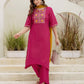 Chinnon Straight Embroidery V-Neck Kurta with Pant & Dupatta