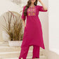 Chinnon Straight Embroidery V-Neck Kurta with Pant & Dupatta